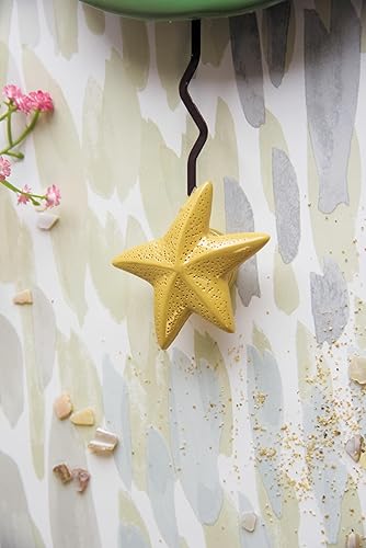 Miniatura 3 de Allen Designs Enesco Shelley - Reloj de pared con péndulo esculpido de sirena con estrella de mar, 17.25 pulgadas, multicolor