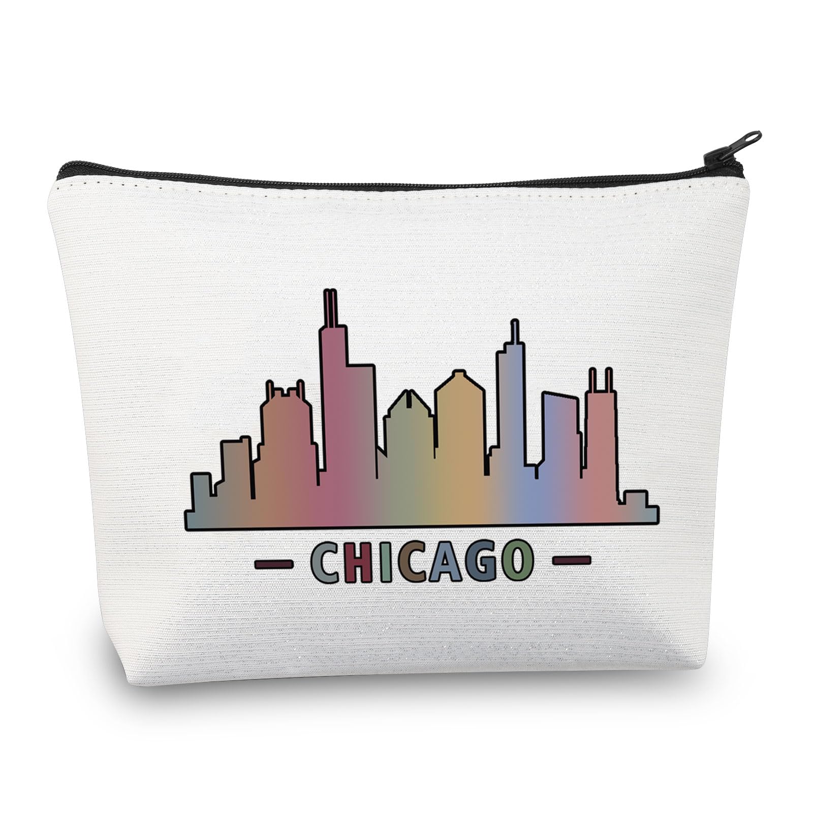 PLITIChicago Makeup Bag Chicago Souvenir Gift Chicago Lover Gift Chicago State Gift Chicago Travel Gift Chicago Themed Gift (ChicagoU)