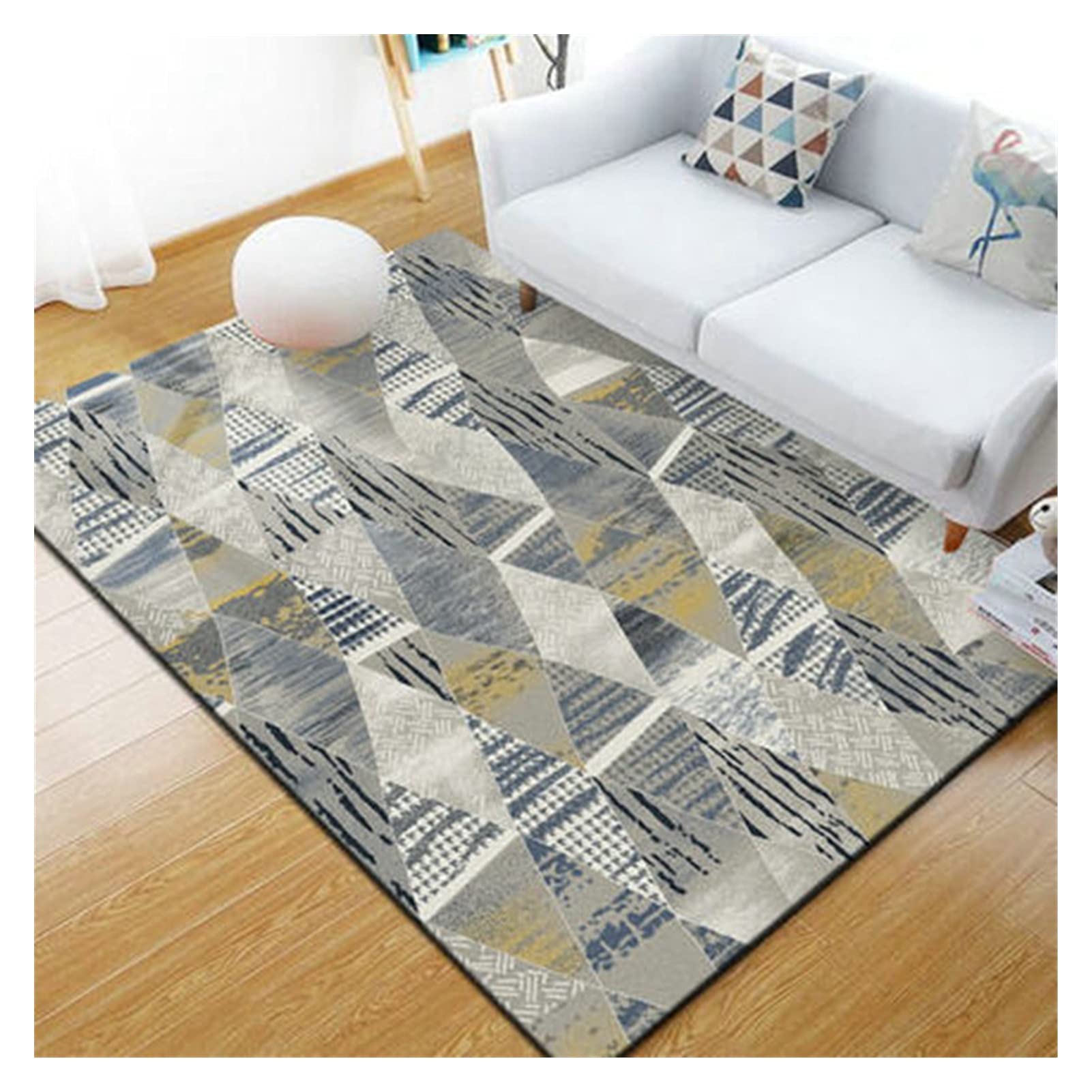 Tapis lavable d'automne et d'hiver de salon géométrique moderne pour la chambre