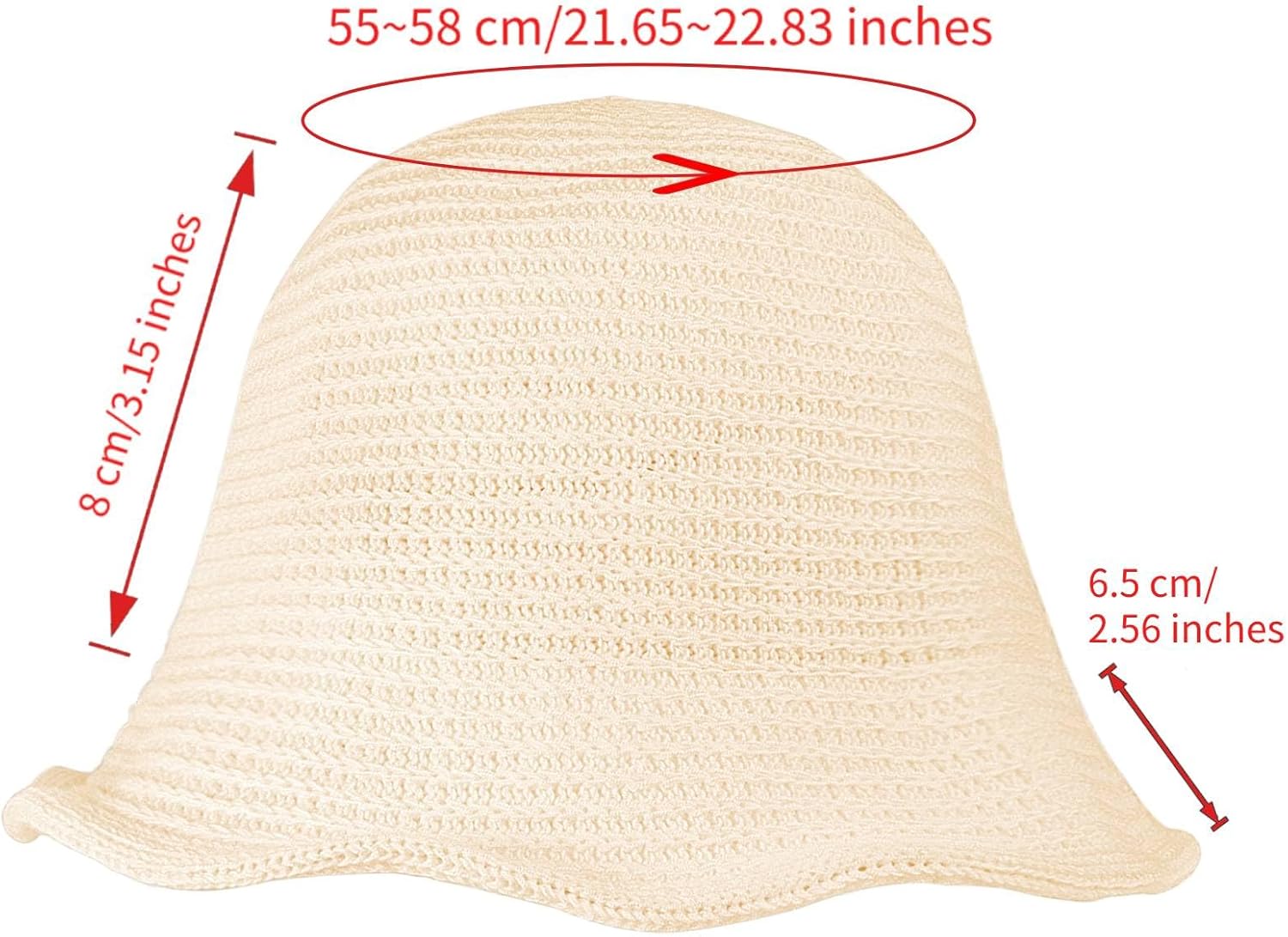 MILAKOO Crochet Bucket Hat Knit Braided Floppy Soild Color Cap for Women Foldable Sun Bowler Hat - Image 3