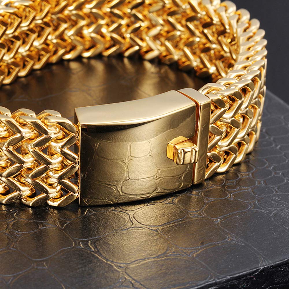 Mode Titan Stahl Armband, Titan Stahl Armband Einfache Und Stilvolle Und Elegante Beschichtung 18 Karat Gold Herren Edelstahl Schmuck Exquisit, Gold