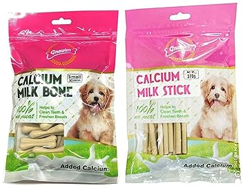 Pet Town Gnawlers Calcium Milk Bone Dog Treat ( Small 30pcs ) with Calcium Milk Stick 270gm