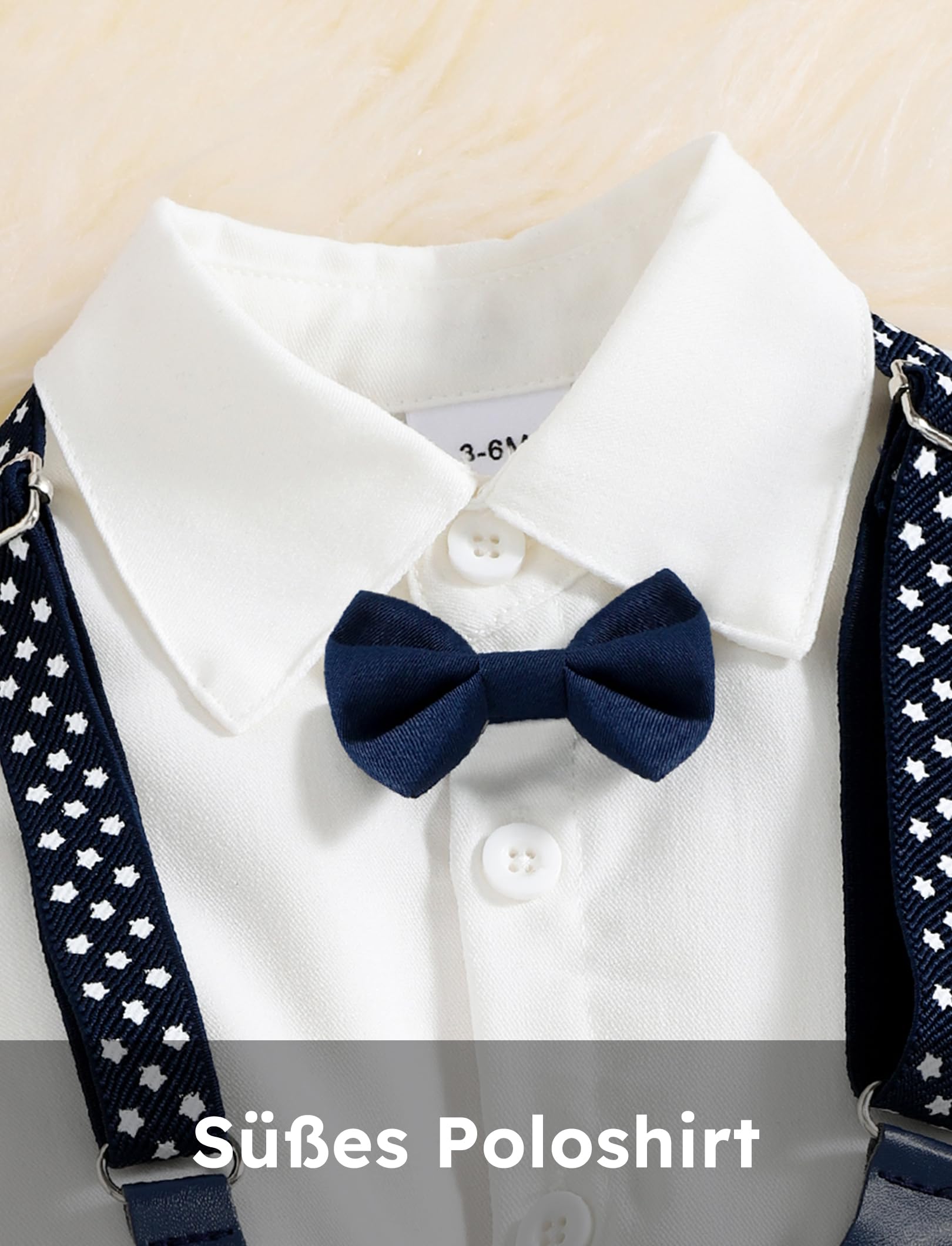 PATPAT Completi e Coordinati per Bambino - Vestiti Neonato Maschio Abbigliamento con Maglietta, Completo di Pantaloni da Cerimonia, Papillon e Maglietta Elegante - Abito Bimbo Battesimo, 0-18 Mesi