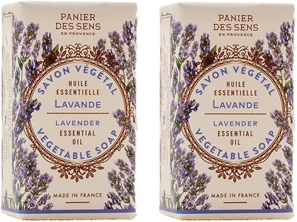 Panier des Sens – Cleaning soap Bar – Hand & Physique Cleaning soap with Lavandel – With Olive Oil – Physique Take care of Males and Girls – Marseille Cleaning soap – 97% Pure – 2 x 150 g