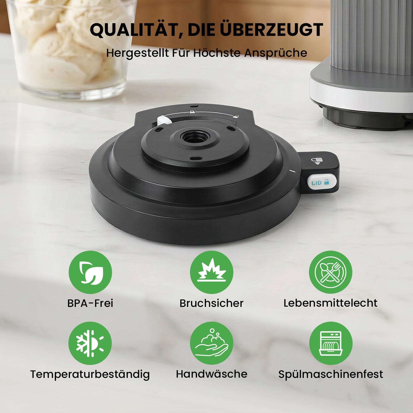 GEEKHOM Couvercle de Bol ExtéRieur de Rechange pour Machine à Glace : Accessoires Compatibles avec la Série Ninja Nc700 - Amovible, Passe Au Lave-Vaisselle, Réutilisable, Durable, Fiable, Ajustement