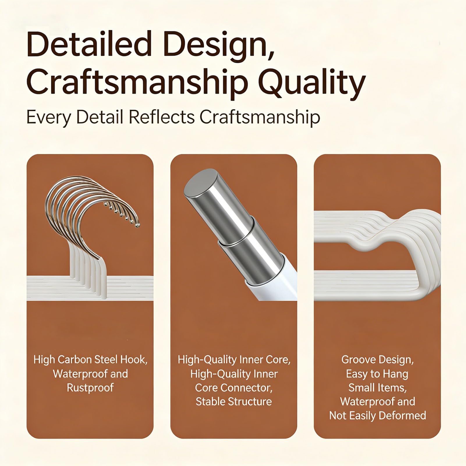 Genérico Ganchos para Pantalones Anti-Deslizantes, Resistentes con Recubrimiento,No Dejan Marca,Ahorradores de Espacio para Ropa y Armario (C 33.5x18cm/13x7in(10 Items))