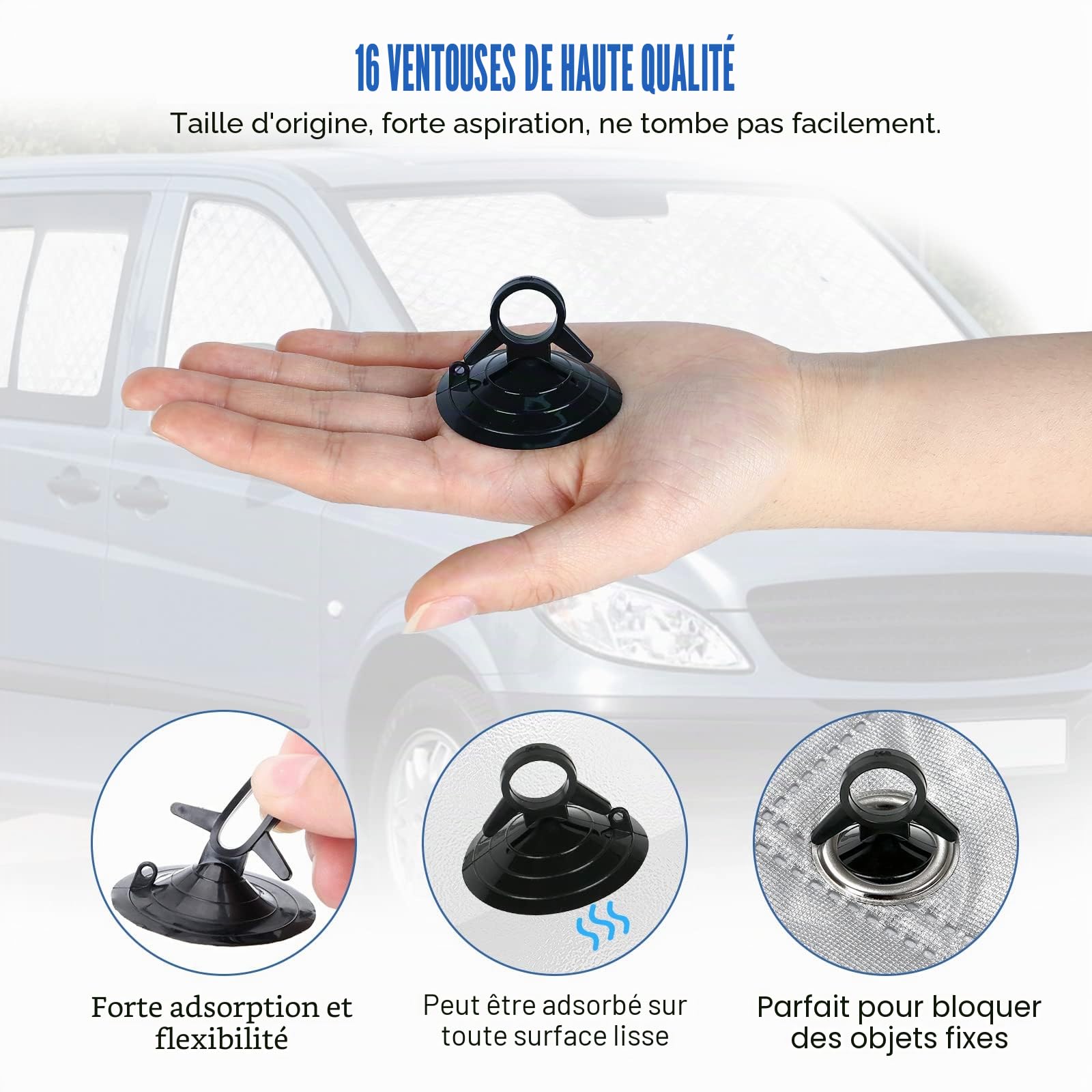 7 Pièces Tapis Thermique Voiture Remplacement pour Mercedes-Benz VITO W639 / Viano 2003–2014 Livré avec 30 Ventouses, Protection Solaire Pare-Brise, Ensemble de Pare-Soleil Pliable, Doublure Noire | Lot de 7 pare-soleil pour pare-brise avant, protection c