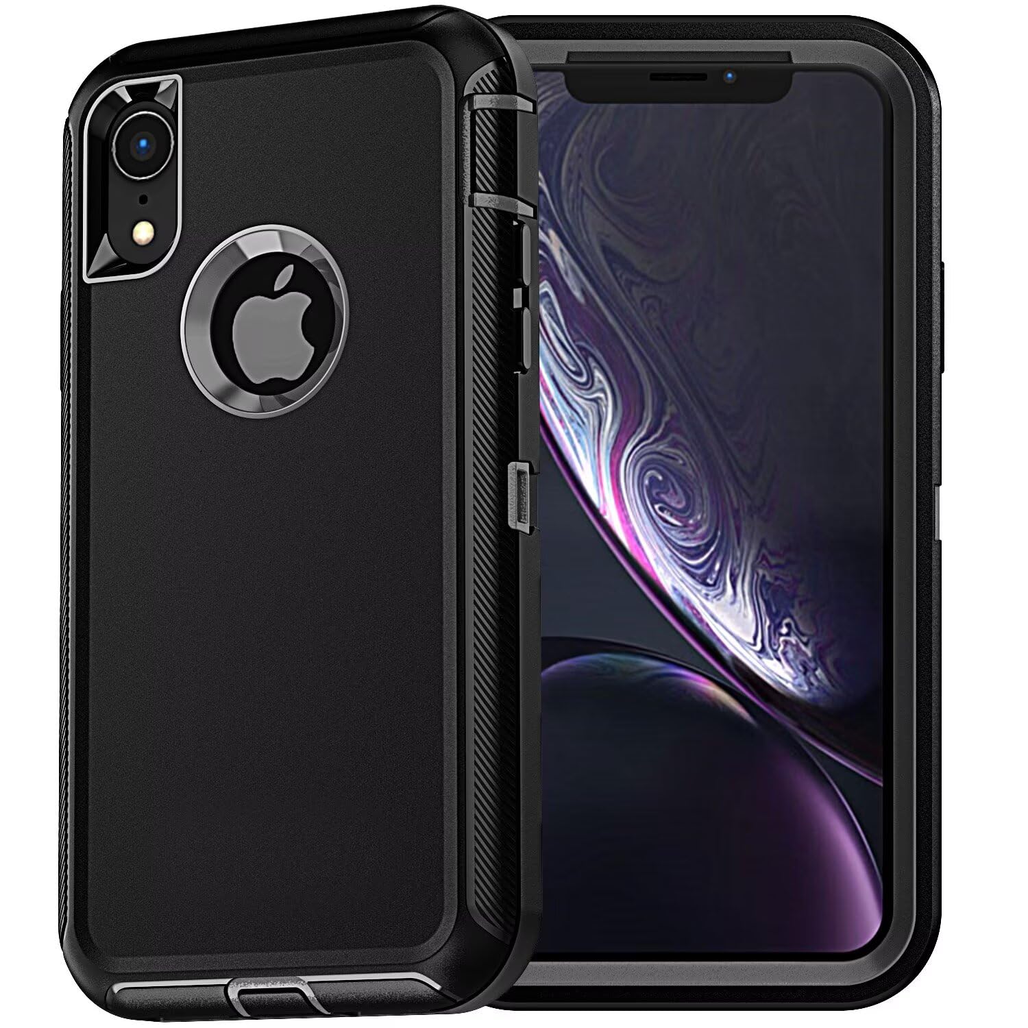 YmhxcY for iPhone XR Case Shockproof Dropproof Dust-Proof Drop Proof  3-Layer Durable Phone Case Heavy Duty Protection Phone Case Cover for Apple 