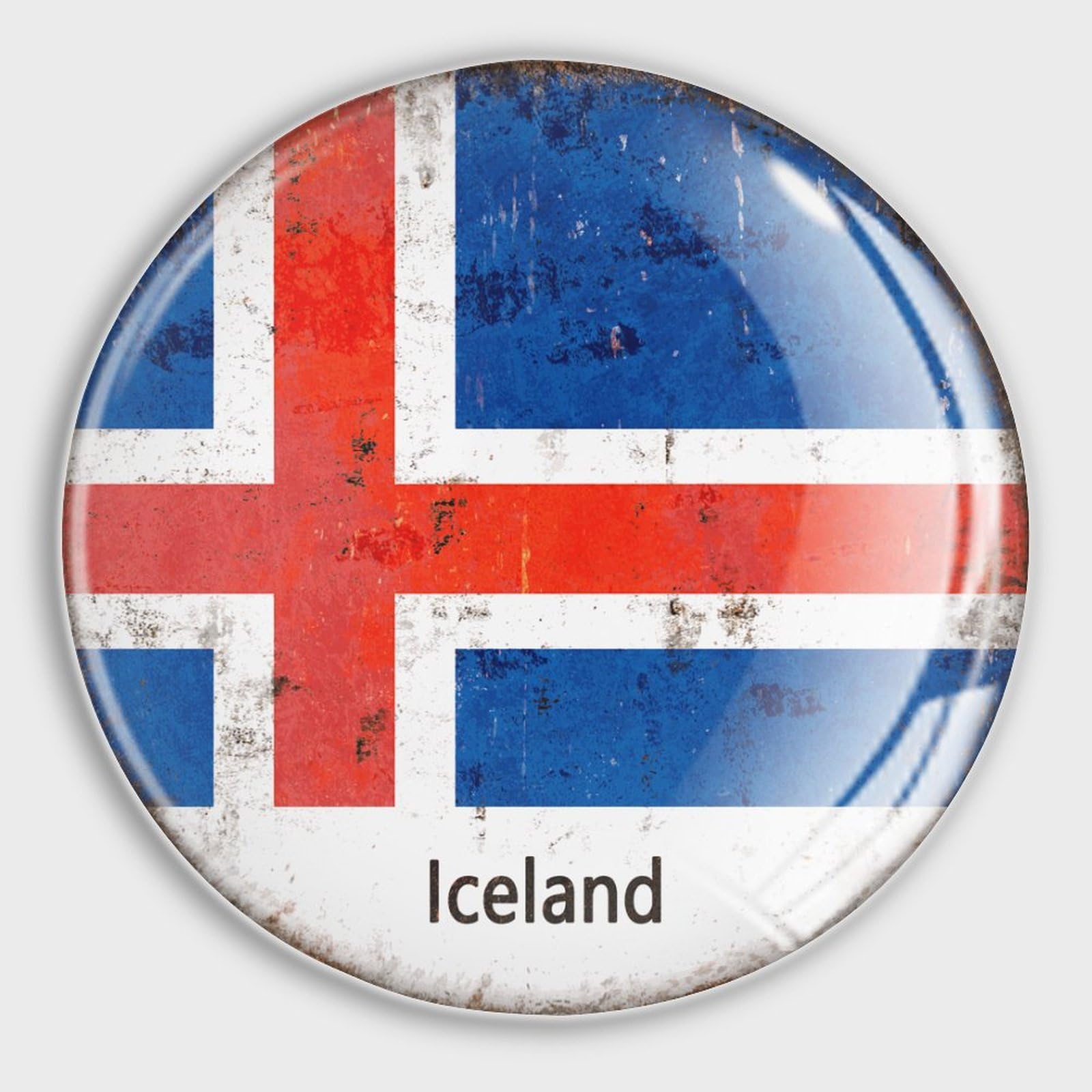 Aimants de réfrigérateur Islande en verre lot de 4 décoration cuisine
