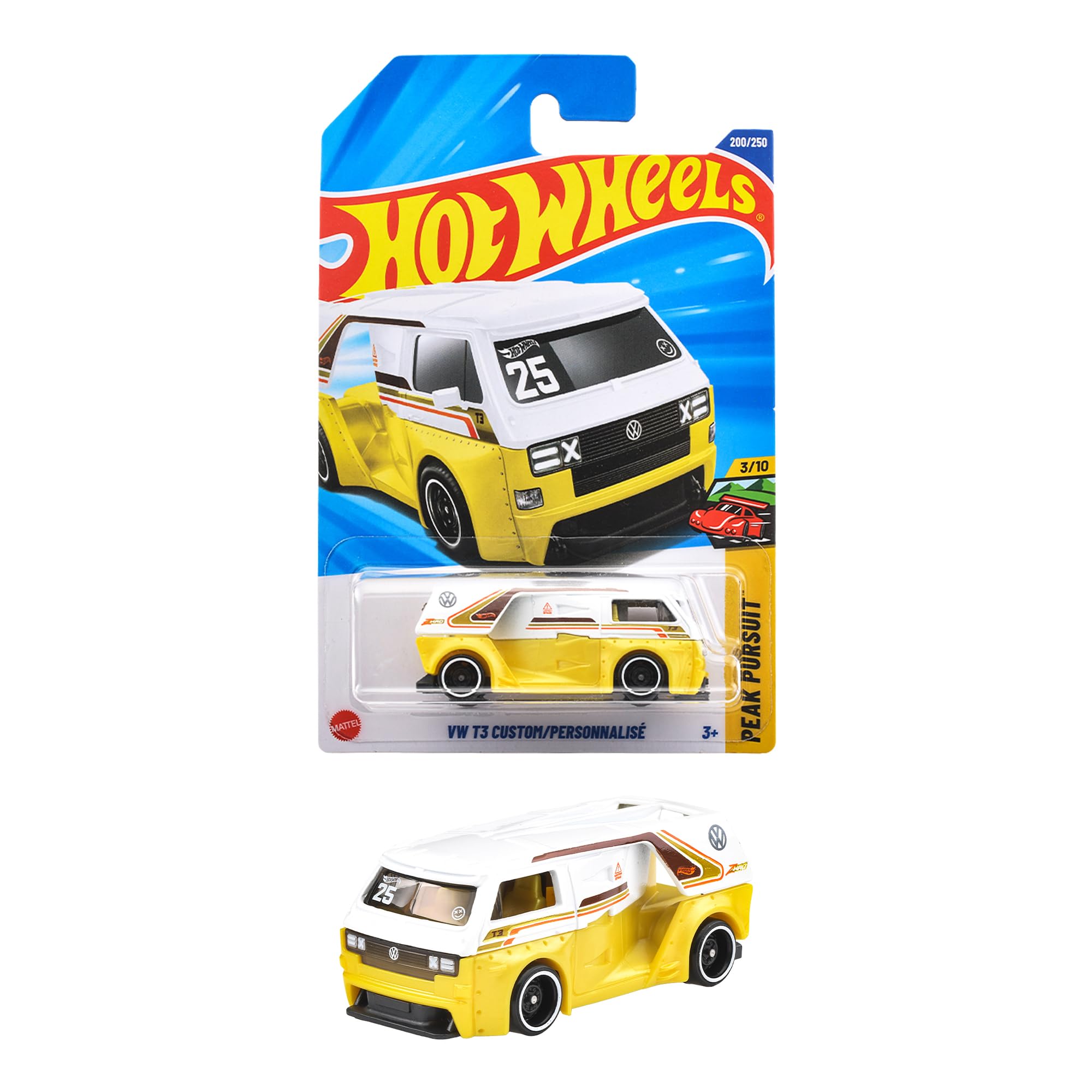 ホットウィール(Hot Wheels) ベーシックカー フォルクスワーゲン T3 カスタム 乗り物おもちゃ ミニカー 3歳から イエロー JFN48