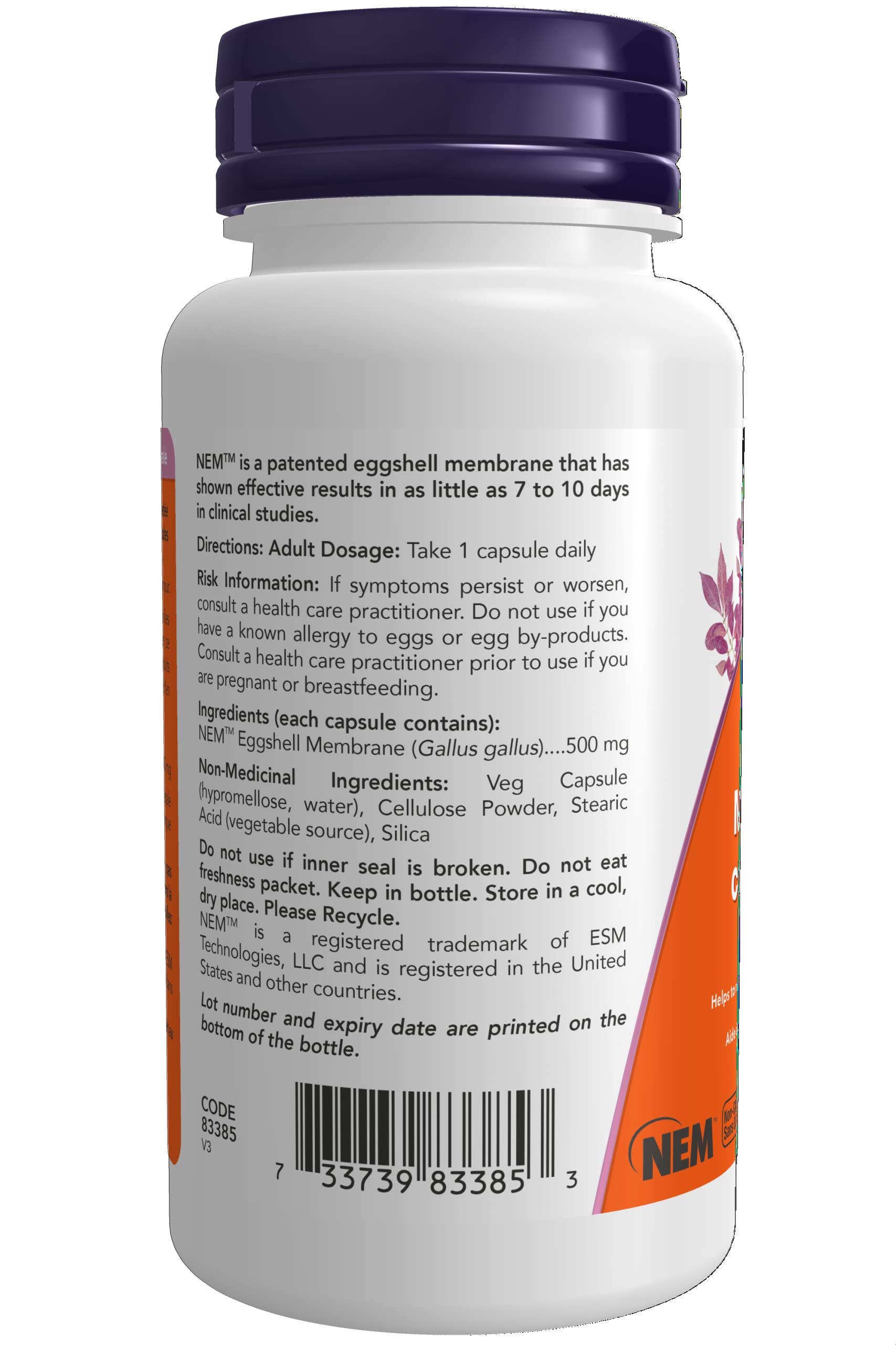 NOW Eggshell Membrane NEM® 500mg 60vcap