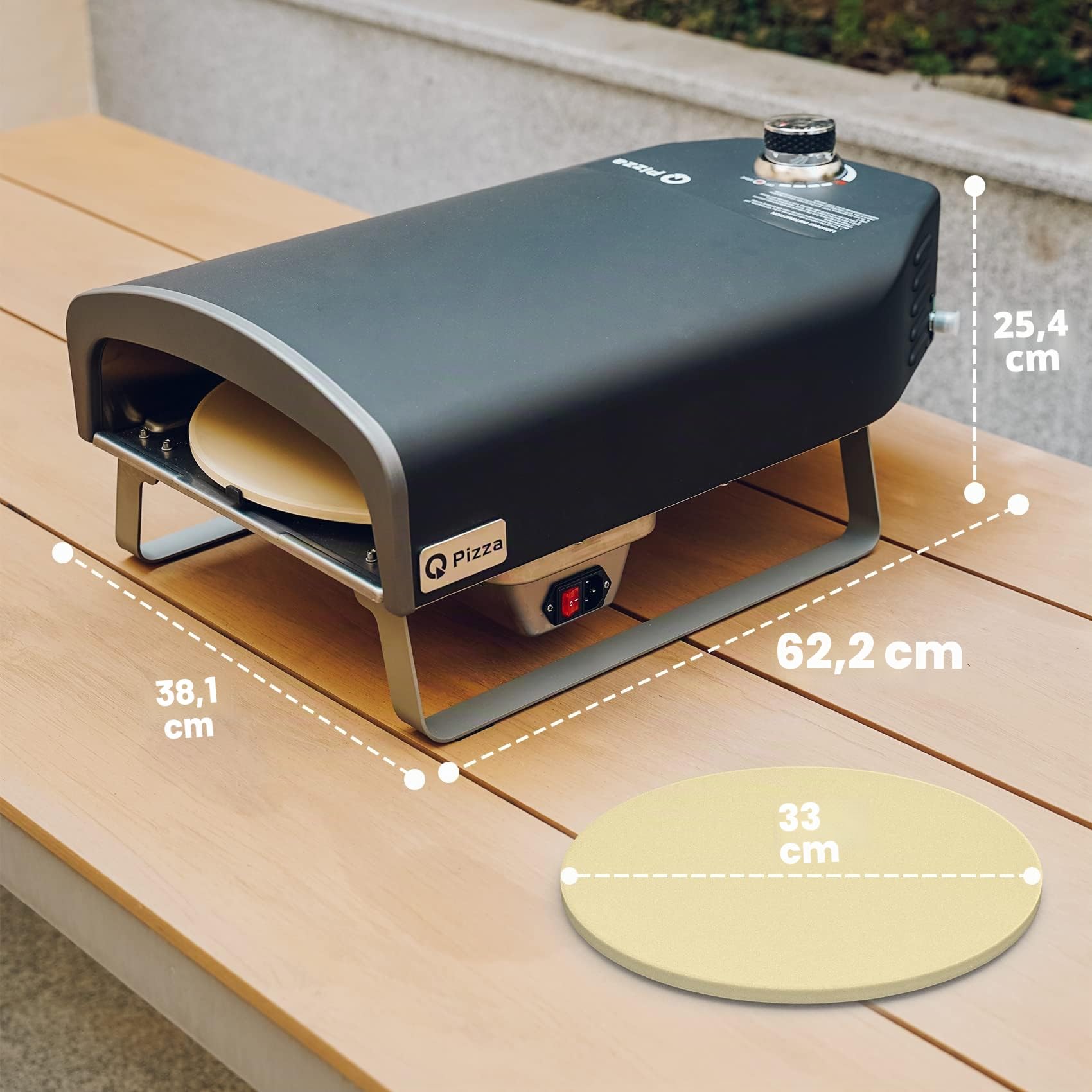 Forno per pizza a gas con pietra rotante automatica, forno portatile a gas propano per cucinare all'aperto, cucina, cortile, feste, spiaggia, camper, tailgating campeggio, PS102