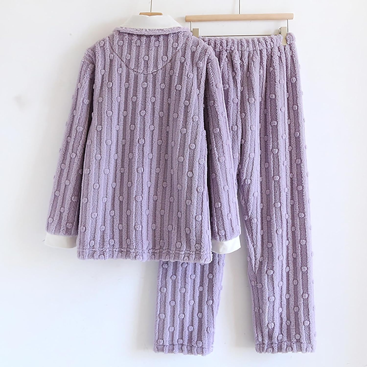 Mzkdieey Fuzzy Pajamas Set for Women Winter Warm Fluffy Flannel Loungewear Soft Fleece Pj Pants 2 Piece Plush Sleepwear
