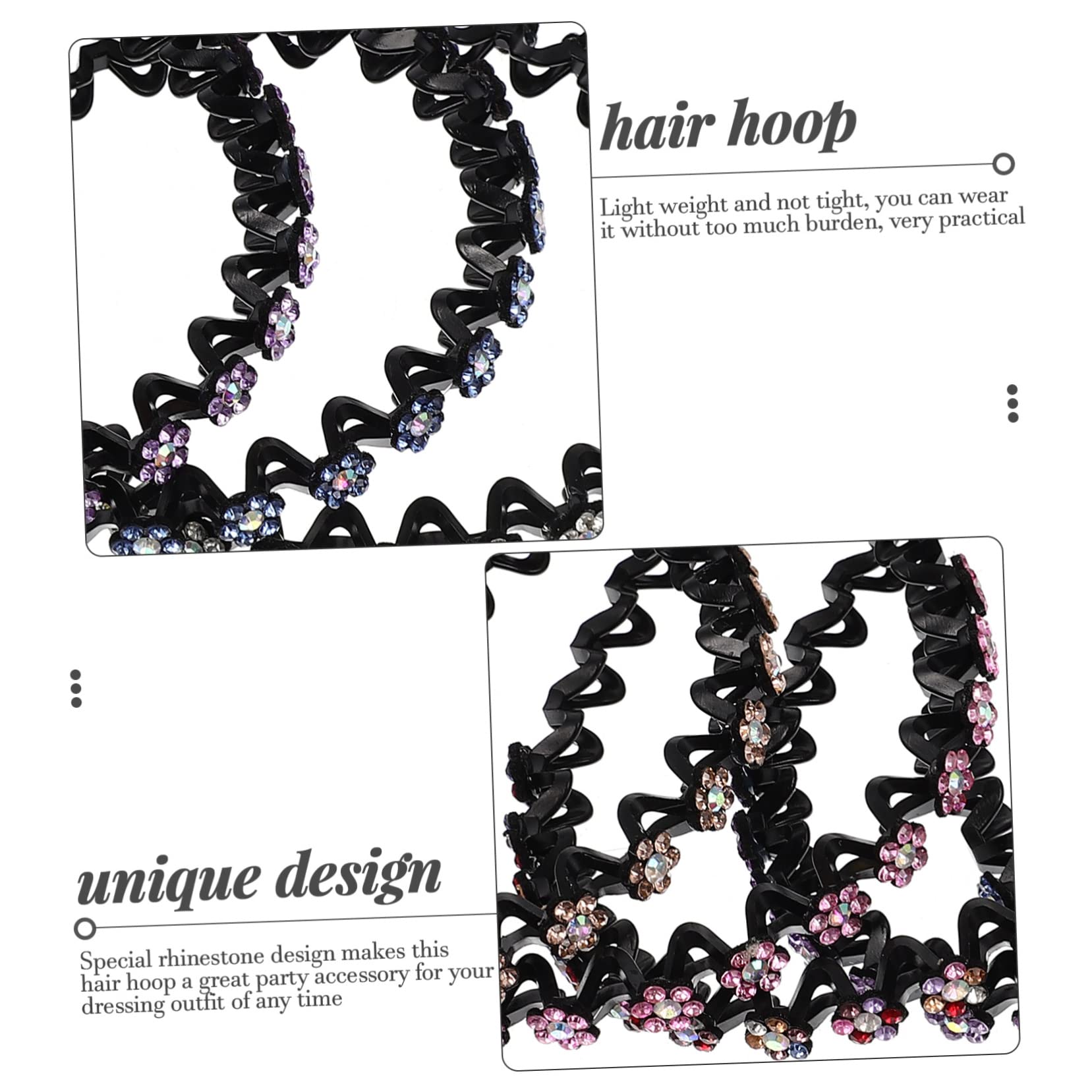 Housoutil 12pezzi Cerchietto Elegante Donna Con Fiori Strass Per Eventi e Feste Accessorio Antiscivolo Per Acconciature Uniche e Raffinate