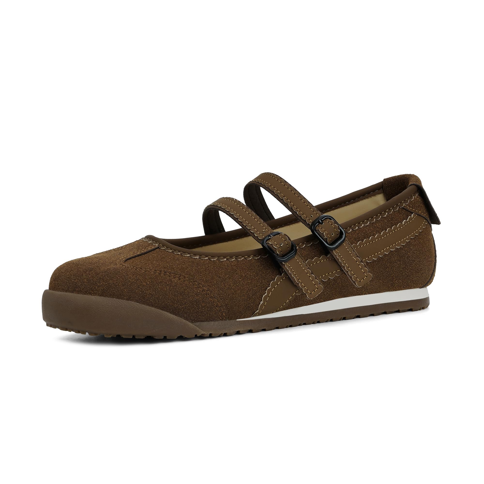 Tigeridea Mary Jane Sneakers Two Strap Rounded Toe Ballet Flats for Women