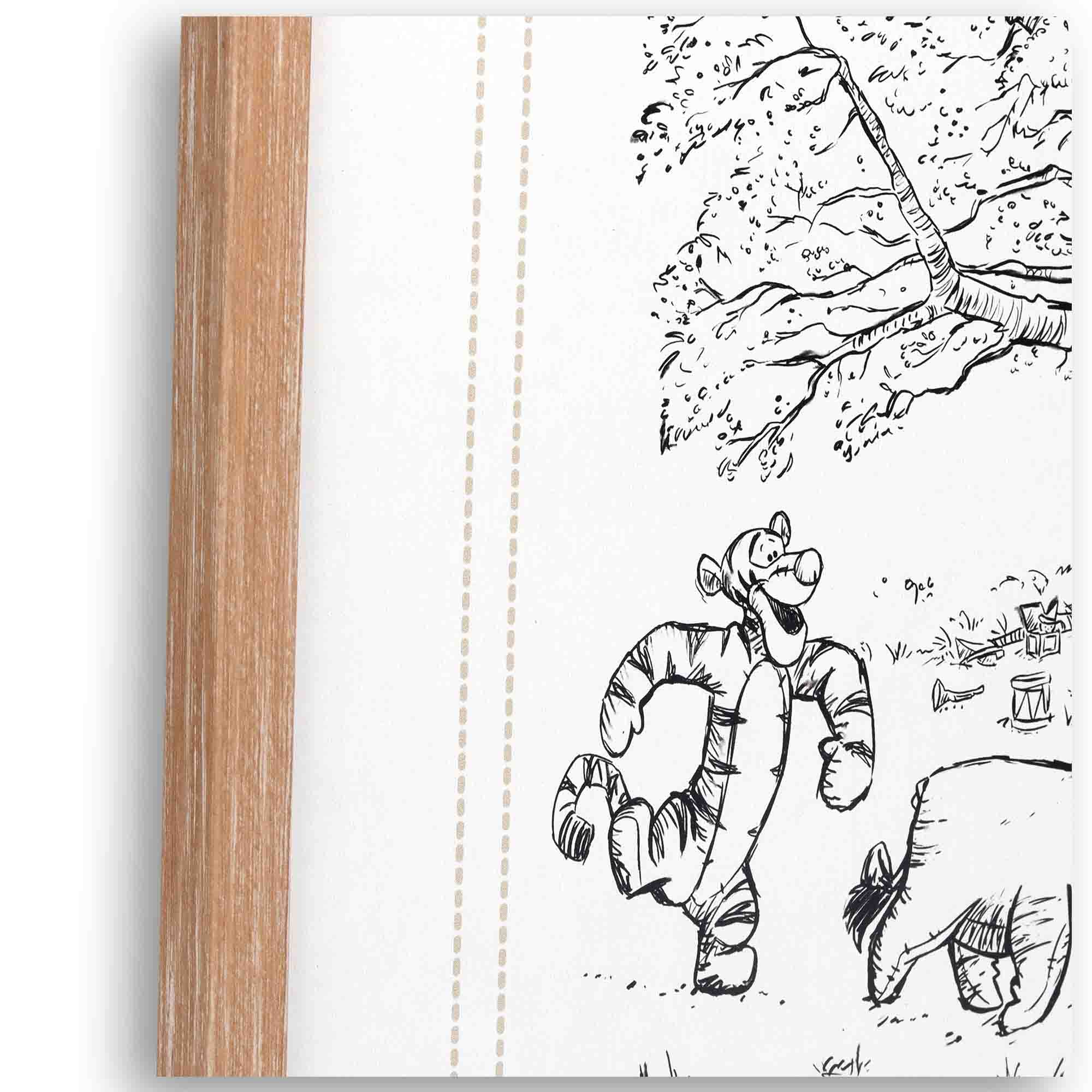 くまのプーさんと橋の鉛筆画 木製フレーム付き くまのプーさんと橋の鉛筆画 木製フレーム付き - メルカリ