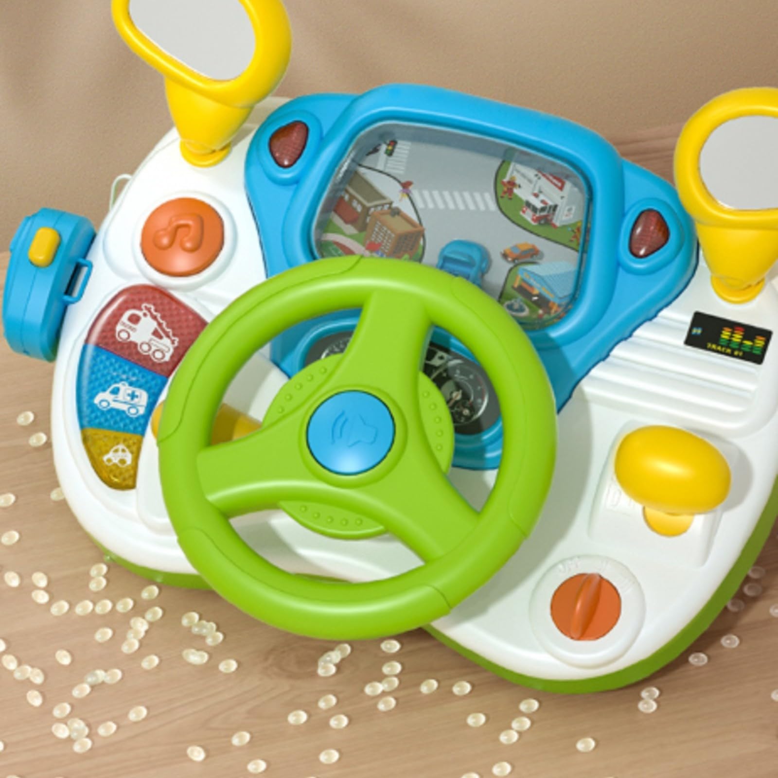 Gioco di Guida con Specchietti Luminoso | Alimentato a Batteria, Design Compatto da Tavolo, Giocattolo con e Suoni, per Cameretta