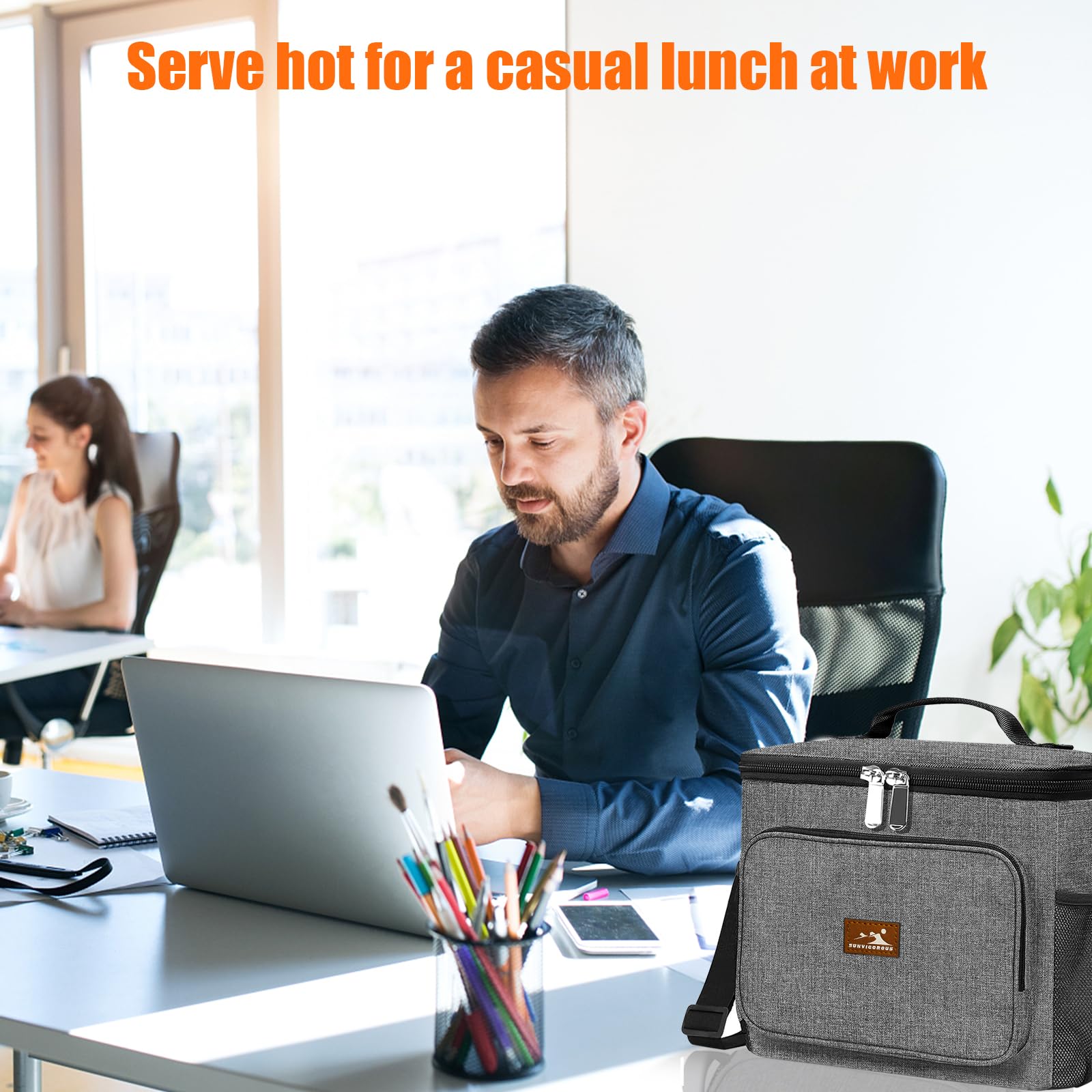 Glacière Souple SunVigorous Sac Isotherme 10L/15L/20L Sac Isotherme Repas, Sac Isotherme Lunch Bag, Sac Picnic Glacière Souple Isotherme