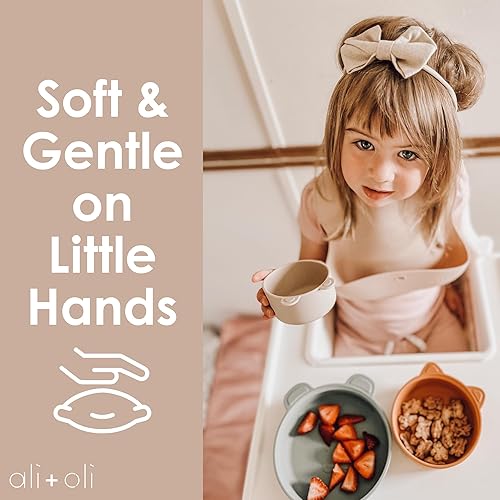 Miniatura 3 de Ali+Oli Juego de cuencos apilables para aperitivos (3 piezas) para niños (azul horizonte) sin BPA de silicona de grado alimenticio para bebés y