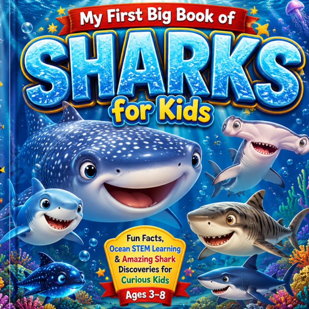 My First Big Book of SHARKS for Kids | Fun Facts, Rhyming Ocean STEM Learning & Amazing Shark Discoveries for Curious Kids Ages 3–8: Deep Sea Wonders Adventures Learning for Curious Young Explorers