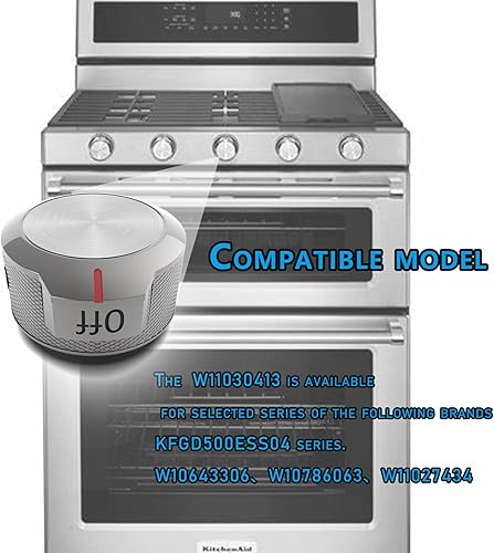 Miniatura 4 de Perillas superiores para estufa de gas W11030413 mejoradas, reemplazos, rango de horno eléctrico general, piezas de ayuda de cocina para estufa,