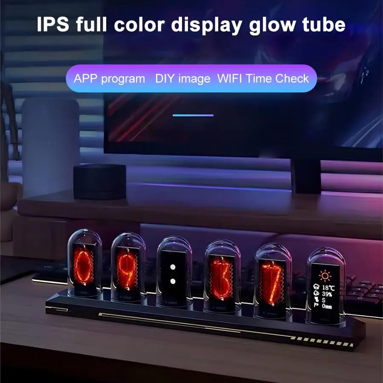 Brrnoo Orologio Tubolare RGB con Illuminazione RGB Personalizzabile,