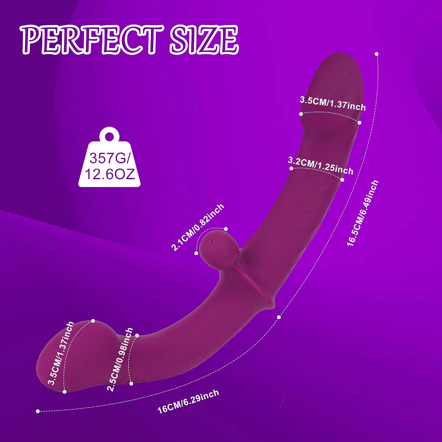 Vibrating Double Ended Dildo for Lesbian Sex Toys - Eurlemd Soft Strapless G Spot Dildos Wireless Silicone 10 Vibration for Couple Anal Play Adult Toys & Games