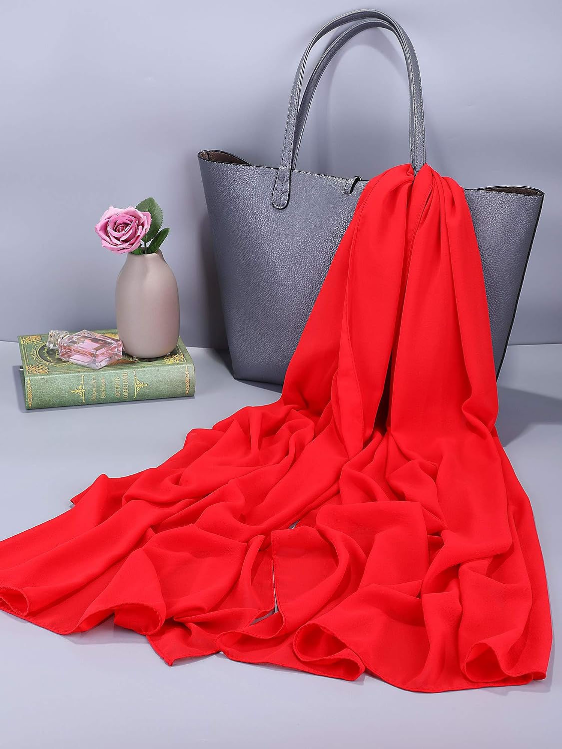 WILLBOND Womens Scarf Shawl Chiffon Bridal Soft Wrap Chiffon Ribbon Scarf Satin Shawls and Wraps for Evening Dresses