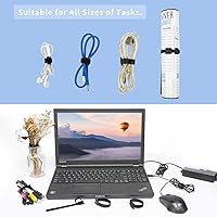 Vista 6 de 150 correas de cierre reutilizables, lazos de gestión de cables de 6 pulgadas, correas organizadoras de gancho y bucle ajustables para el hogar