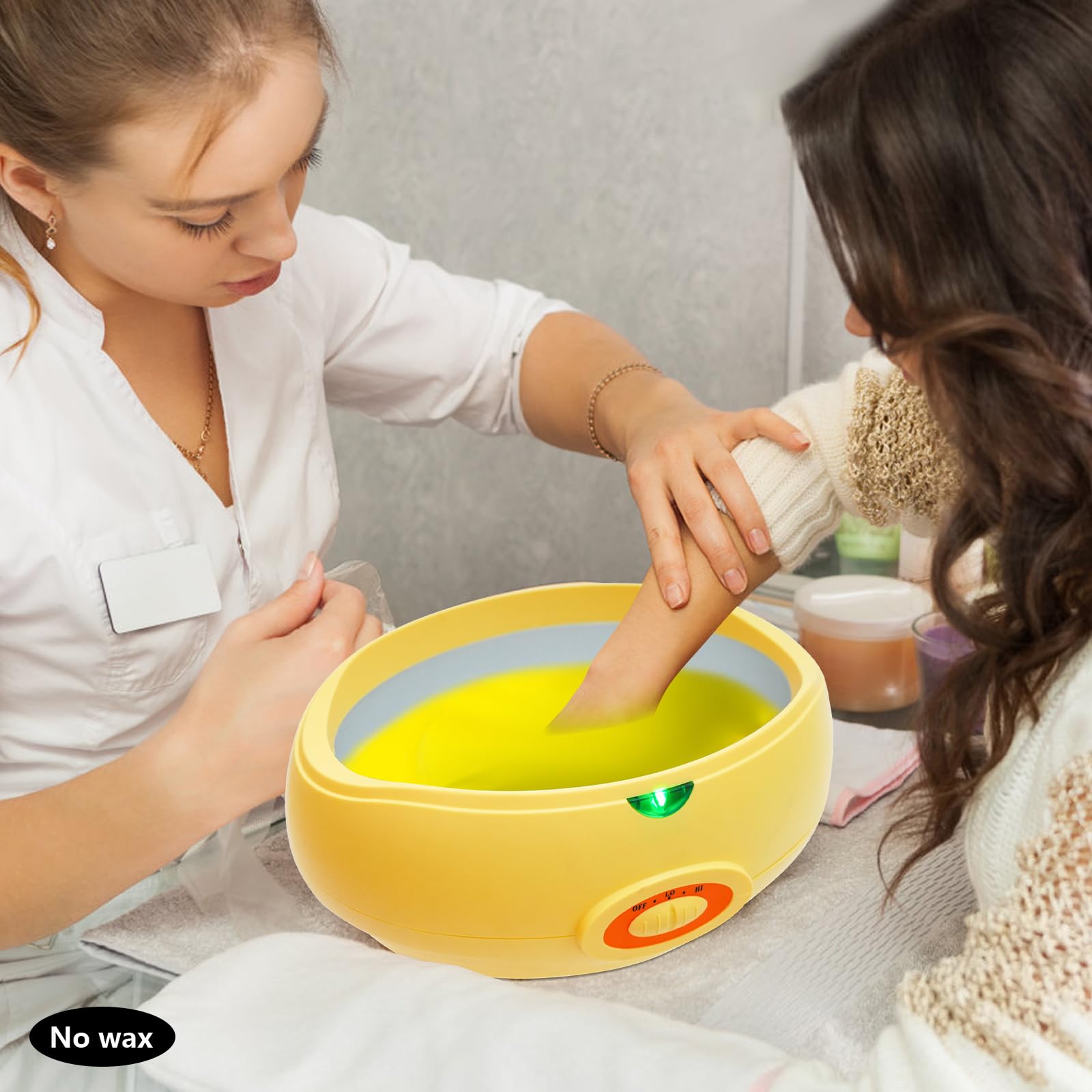 Scaldacera elettrico per bagno di paraffina, 4400 ml, con funzione di riscaldamento/isolamento, bagno di paraffina per mani e piedi, con piastra termica (arancione)