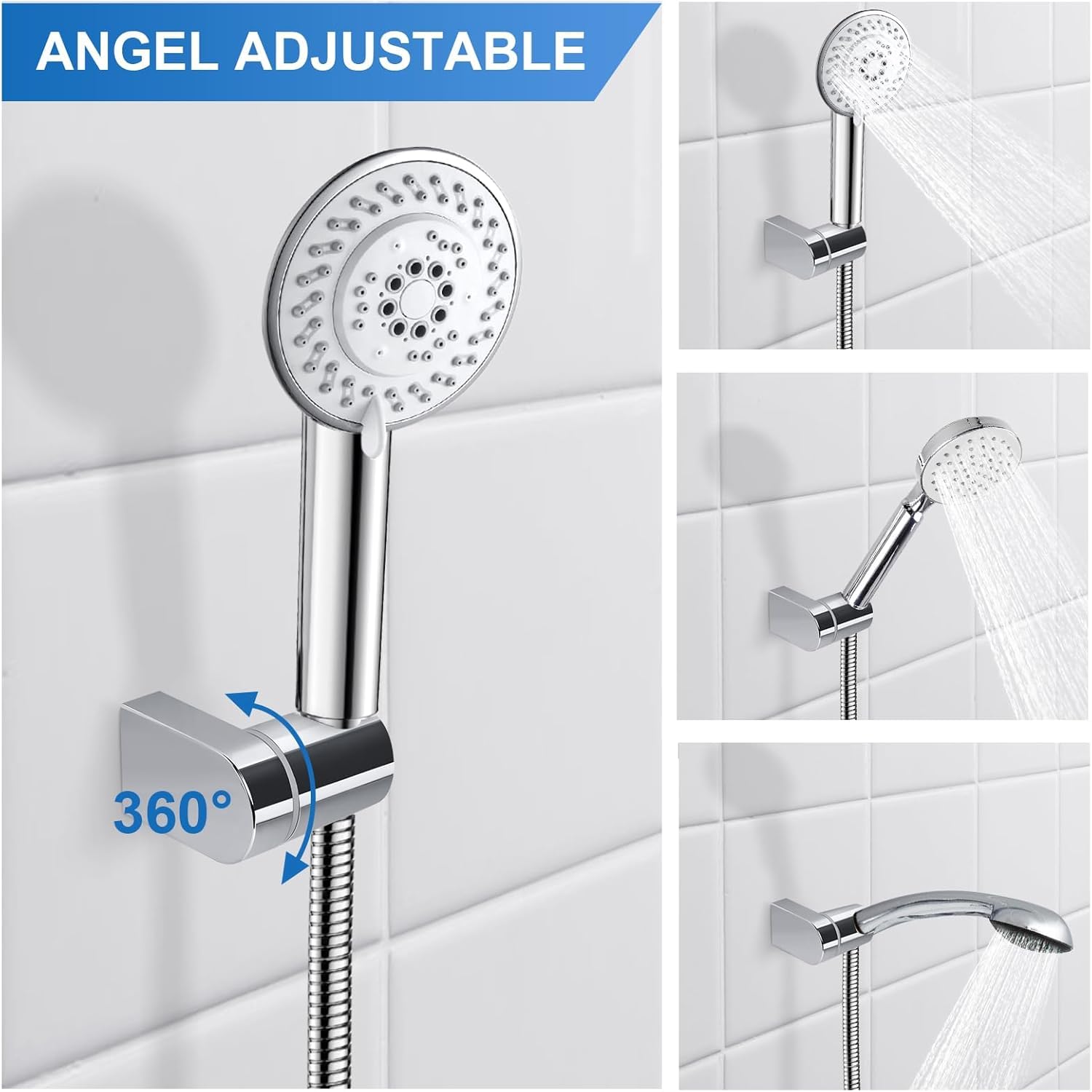 Soporte Ajustable Para Cabezal De Ducha De Mano, Latón Macizo Con Bola Giratoria, Fácil Instalación