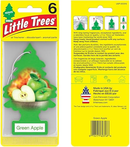 Miniatura 92 de Little Trees - Ambientador de árbol colgante que proporciona un aroma de larga duración para auto u hogar. Aroma Leather, 4 paquetes de 6