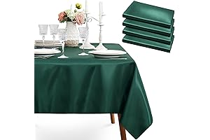 4 Pack Dark Green Satin Tablecloth