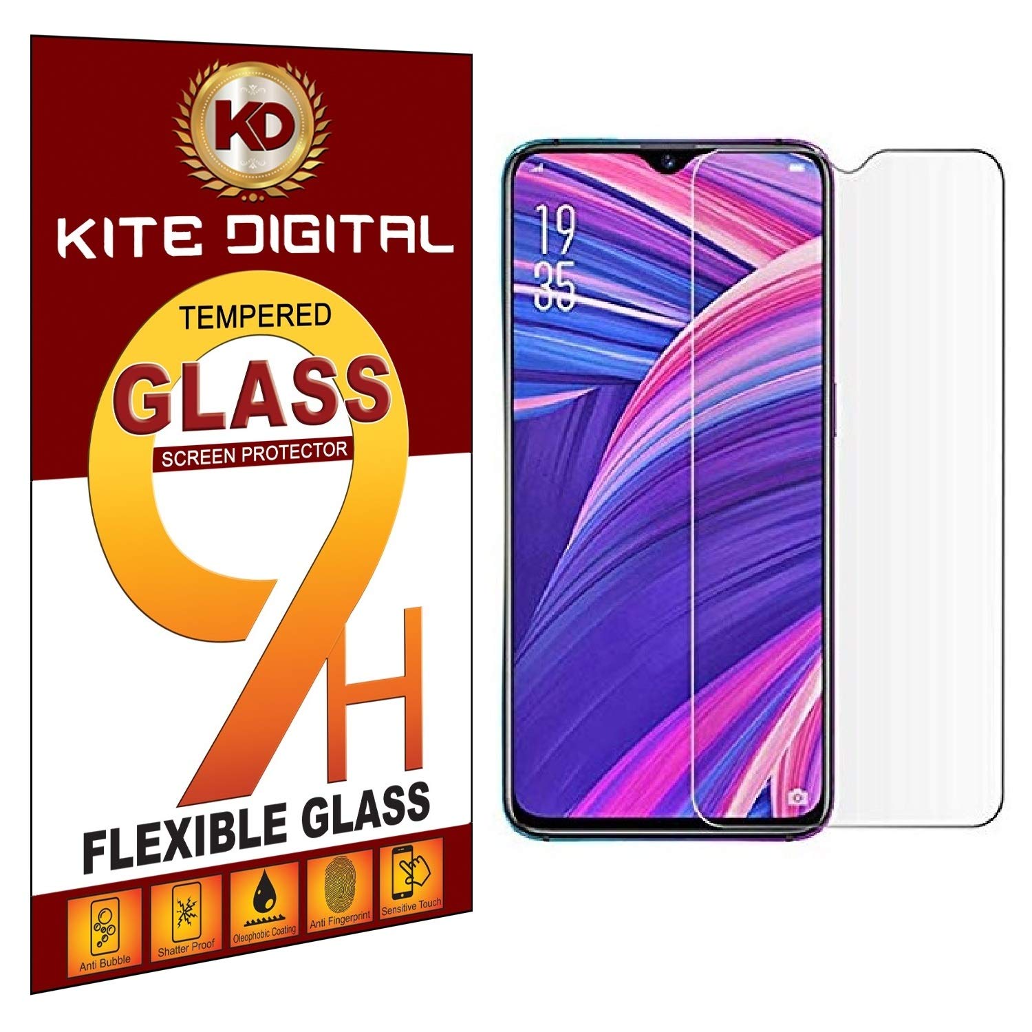 Kite Digital Compatible with Oppo F11/A9 Premium Tempered Glass Screen  Protector Slim 9H Hard with Full Installation Kit and Warranty