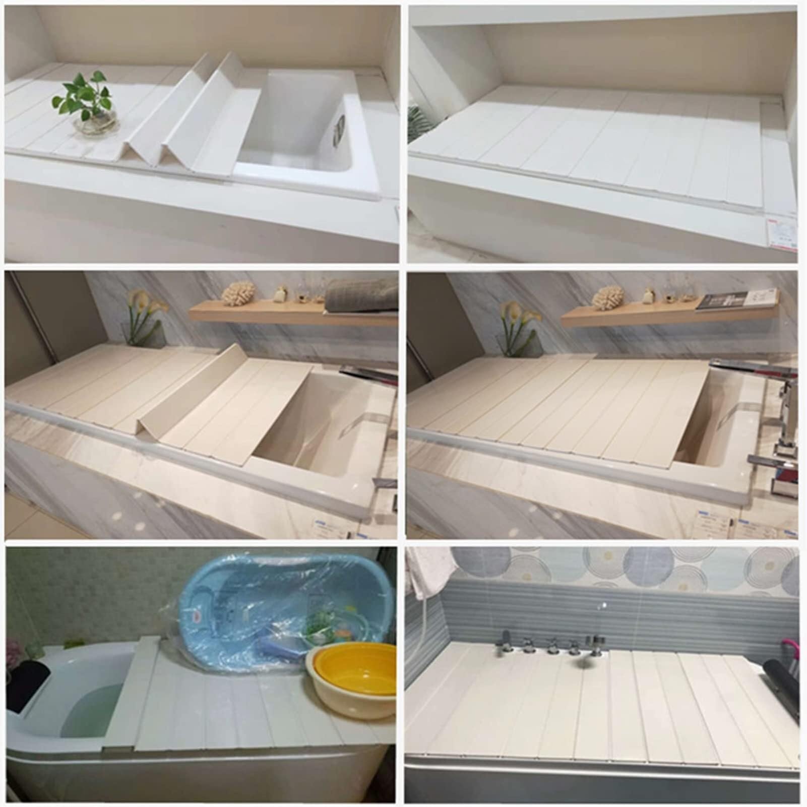Foldab pokrowiec na wannę z PCW, biała, półka na telefony Boo, osłona termiczna i pyłoszczelna, ochrona 70 x 105 x 0,6 cm, idealne akcesorium do wanny