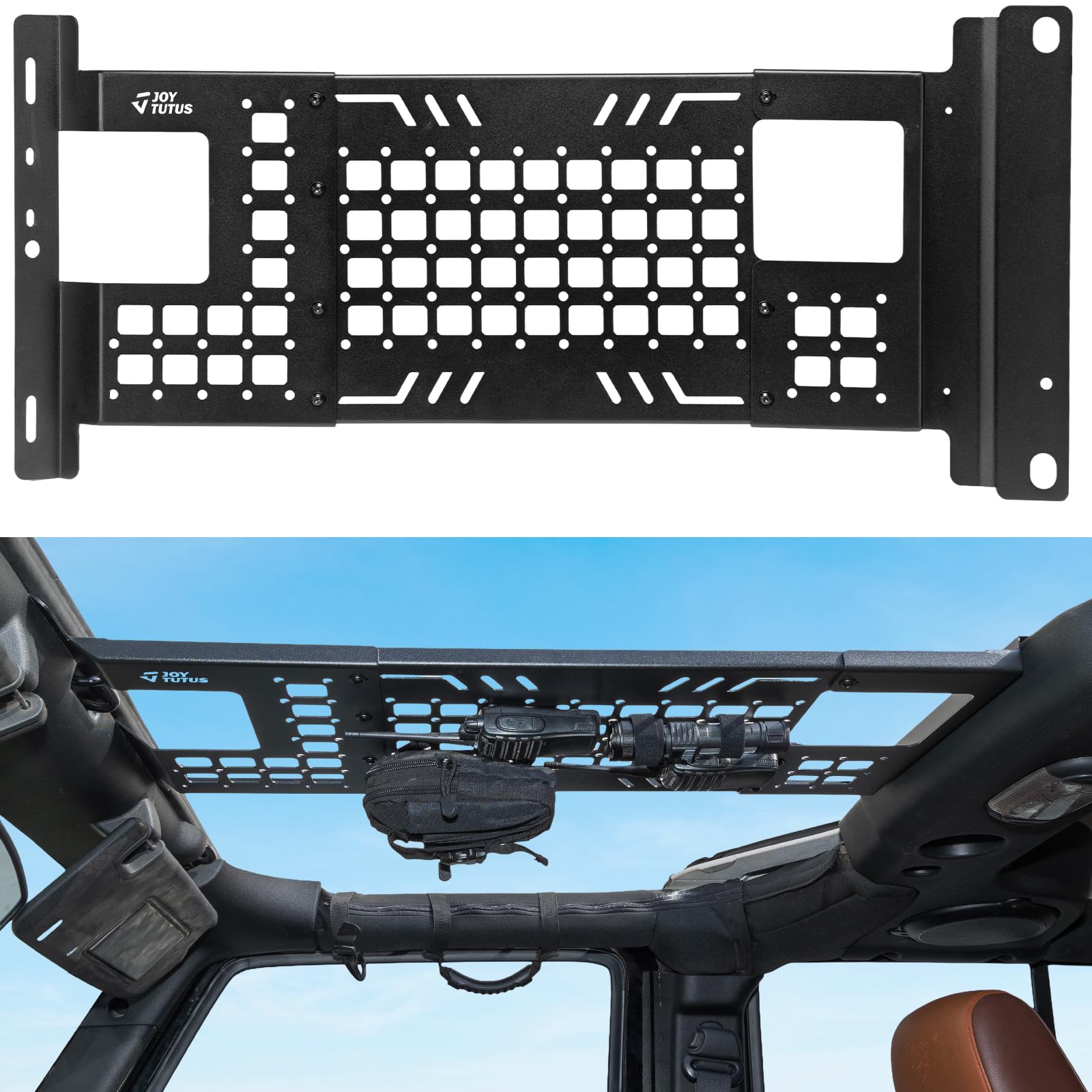 JOYTUTUS Overhead Molle Panel Compatible with Wrangler JK 2007-2018