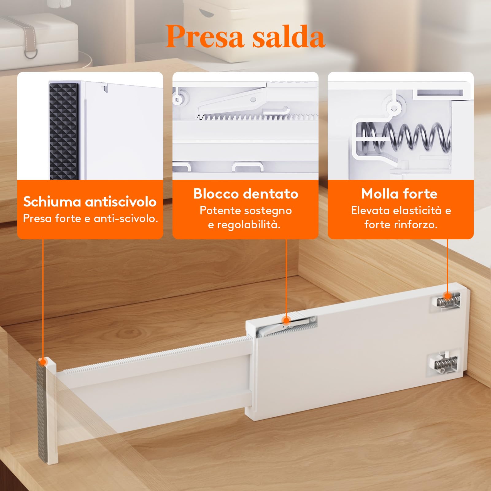 Lifewit Divisori per Cassetti in Plastica Confezione, Organizzatori per Cassetti Regolabili, Separatori per Cassetti Espandibili per Camera da Letto/Bagno/Cucina, Alti 10 cm, 28-40 cm, Pezzi 12
