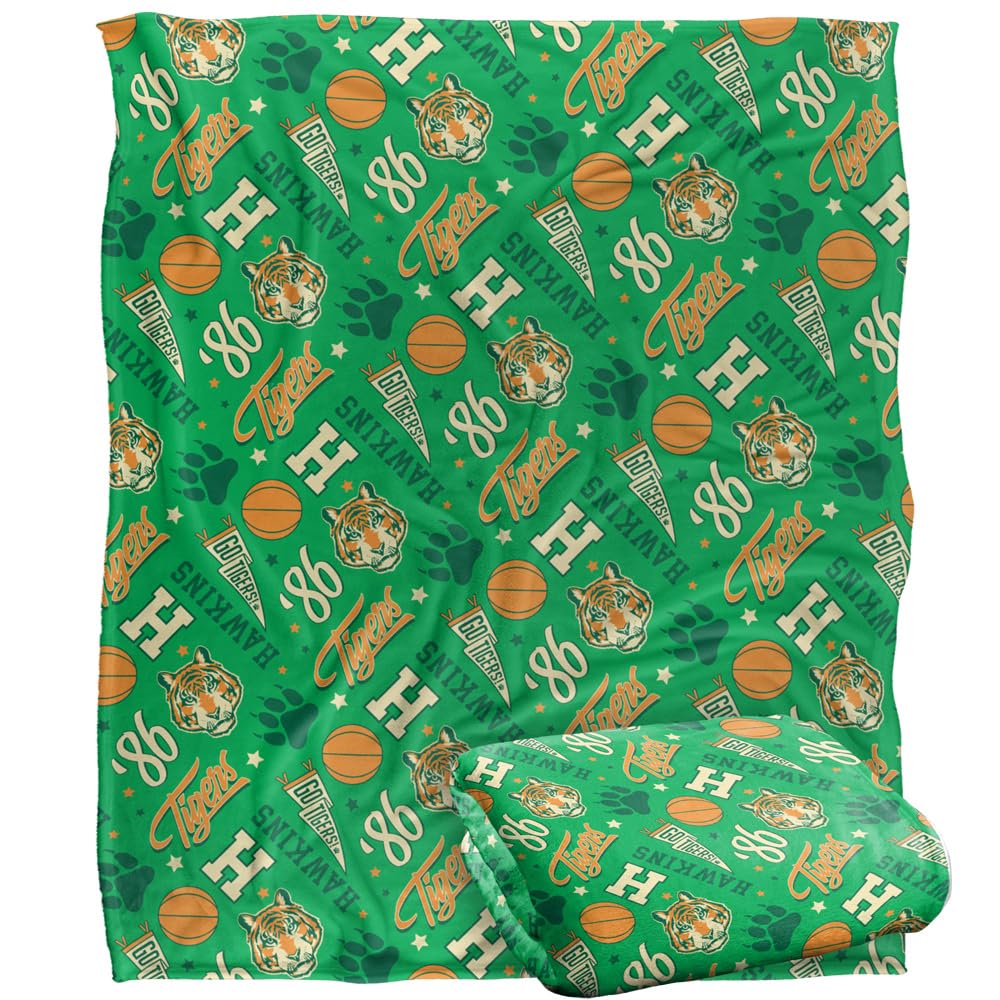 Stranger Things HAWKINS HIGH PATTERN Silky Touch Super Soft Throw Blanket 152 x 127 cm