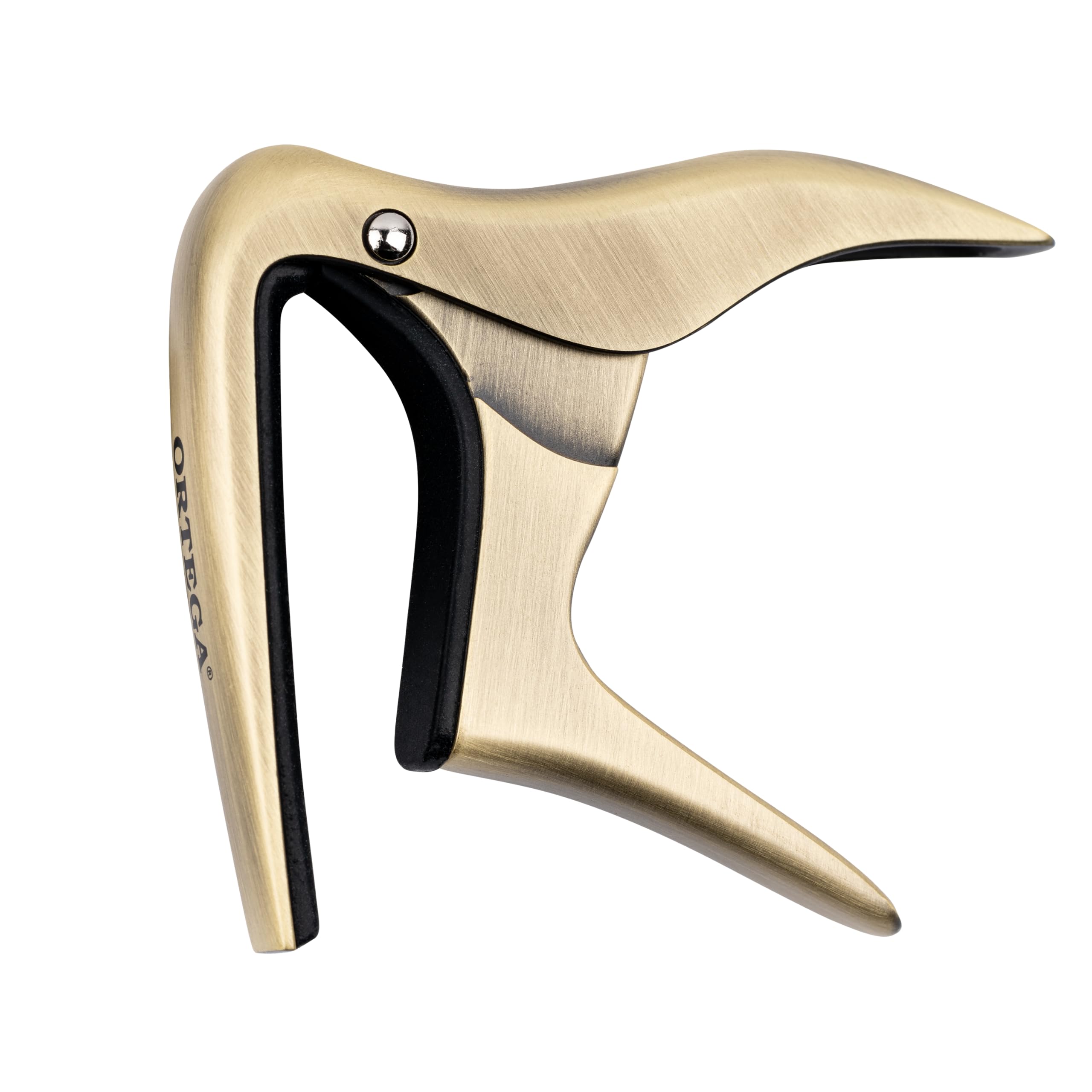 Ortega Guitars Capo Instrument Accessory - For Ukulele, Banjo, Mandolin - Aluminum, Golden (OCAPOUKE-BRB)