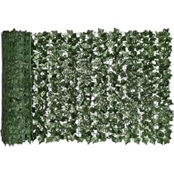 Muro Falso Exterior Pantalla artificial para valla de privacidad de hiedra, valla de cobertura artificial, decoración de pared, césped falso para protección de privacidad, hogar, balcón, jardín, 0.5 x 3 m