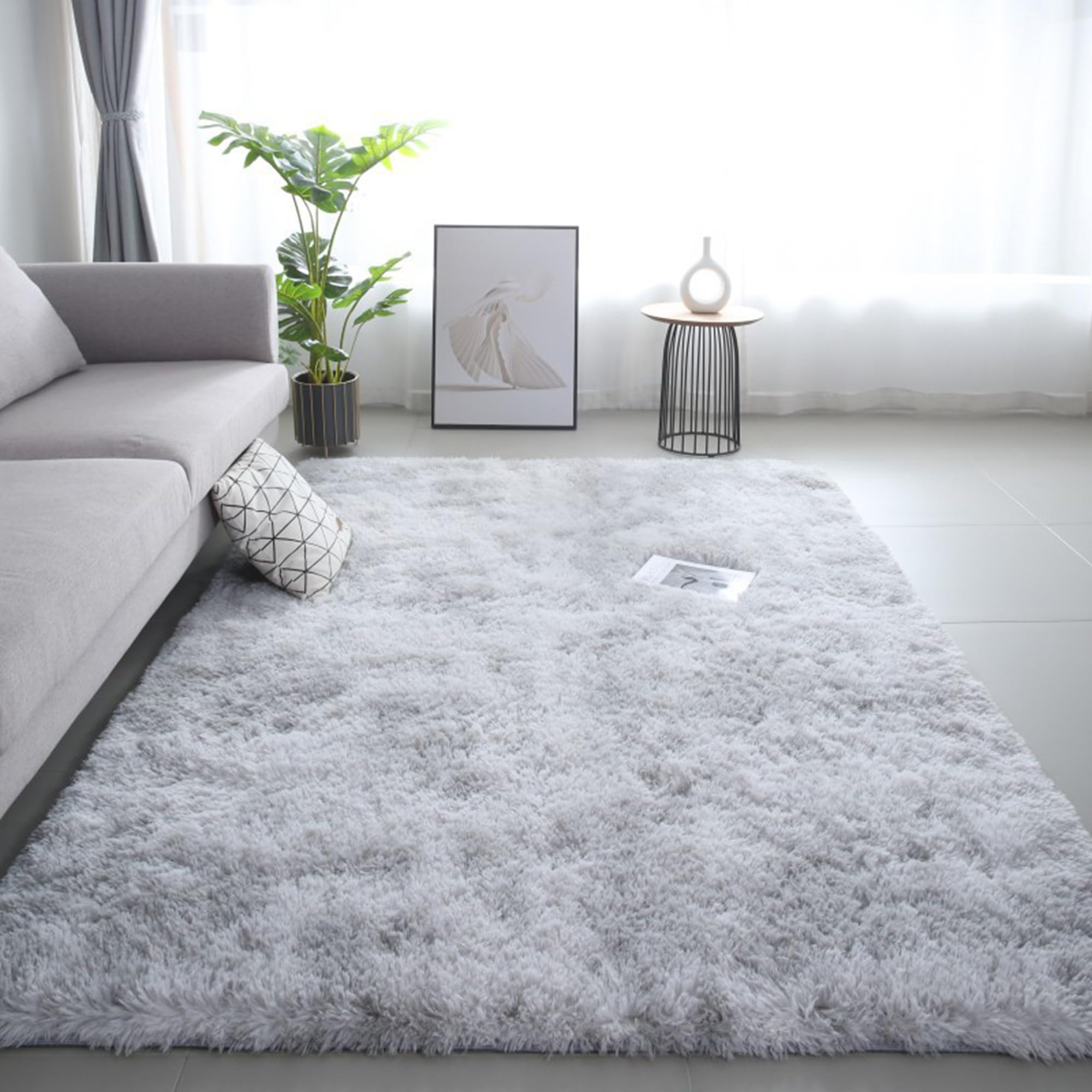 Tapis de salon moelleux et lavable bleu violet pour réchauffer l'espace
