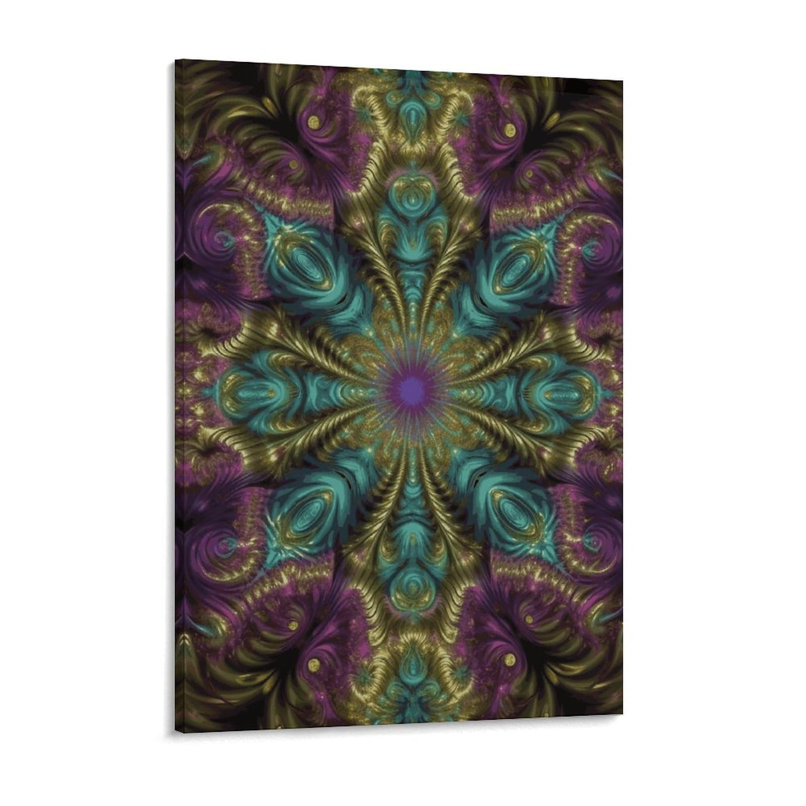 NTVOWPZO Fractal Art Canvas Wall Art for Bedroom 18x24inch Canvas Prints Artwork for Walls Modern Picture Artwork Painting for Living Room Aesthetic Wall Paintings for Bathroom Kitchen Office Decor