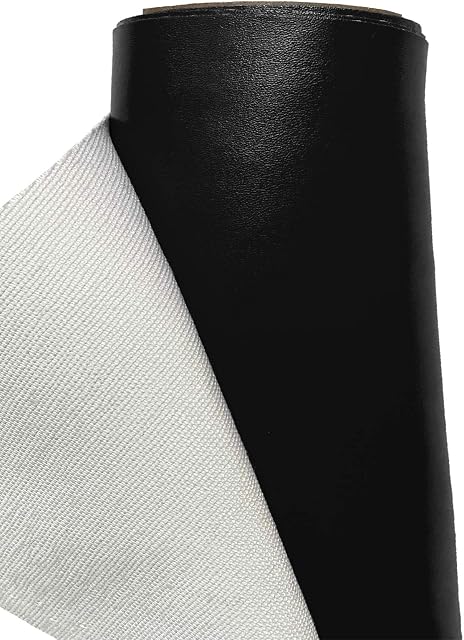 A-Express Faux Leather Fabric Leatherette Vinyl Waterproof Leathercloth Material Clothing Dressmaking Upholstery - 1 Metre 100cm x 140cm Black