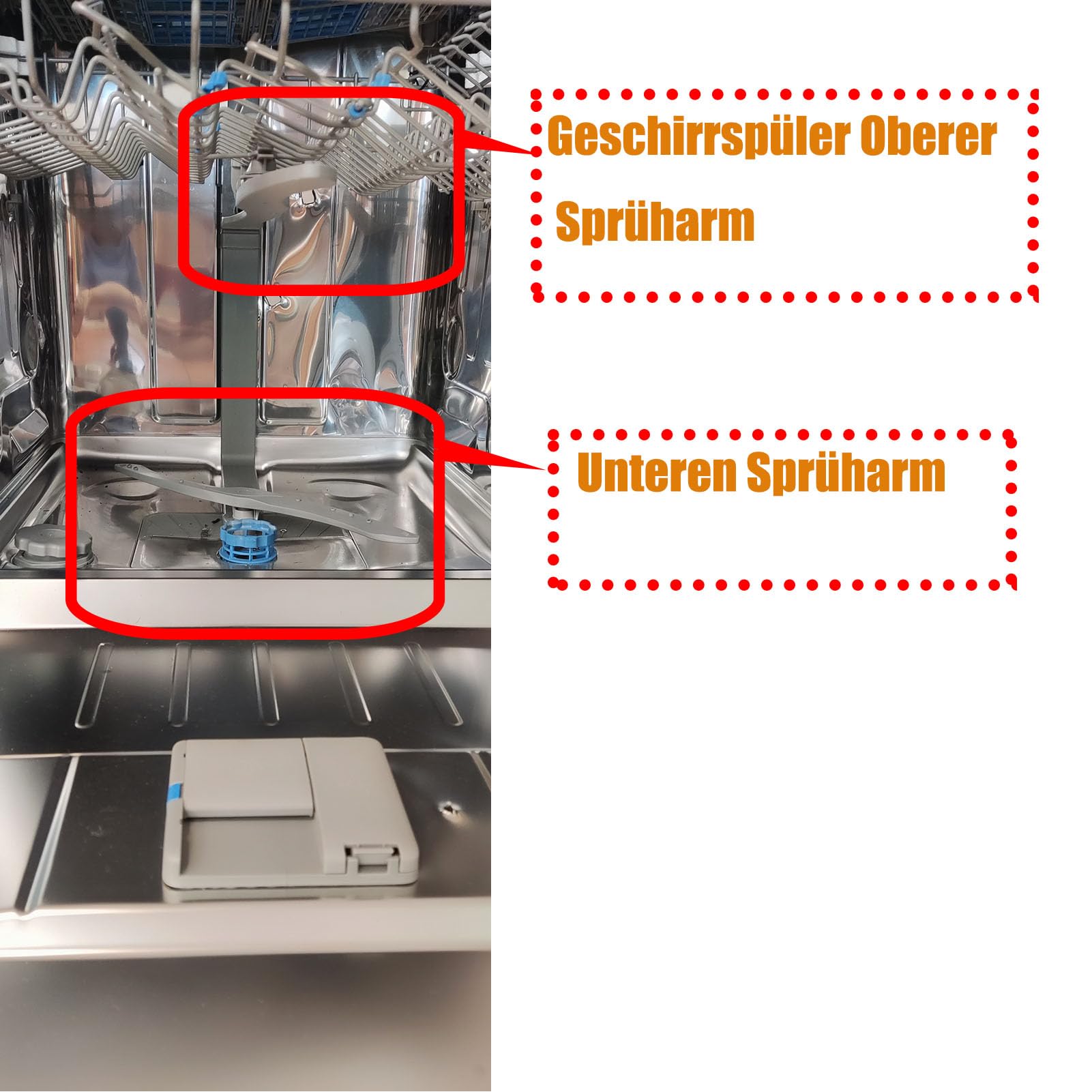 WQP6-3602A-CN Geschirrspüler Oberer Sprüharm kompatibel für Midea Geschirrspüler - Sprühdüse