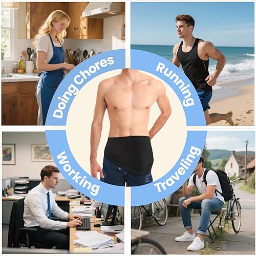 Miniatura 7 de WEEOATAR Cinturón de colostomía para bolsa de ostomía, protector de estomía, fácil acceso con adhesivo mágico, envoltura de ostomía para abdomen con