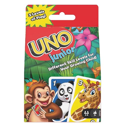 Mattel Games UNO junior Card Game for Kids Ages 3+, 2-4 Players