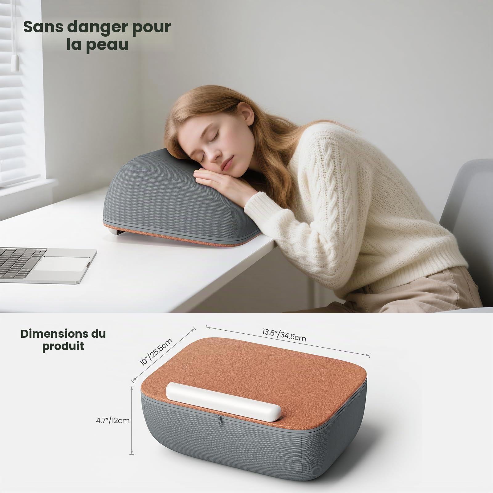 Tounee Support de lecture - Coussin beanbag ultra doux pour livres/tablettes - Lecture sans main lit/canapé - Réduit tension cervicale - Idéal lecteurs & tablettes - Gris