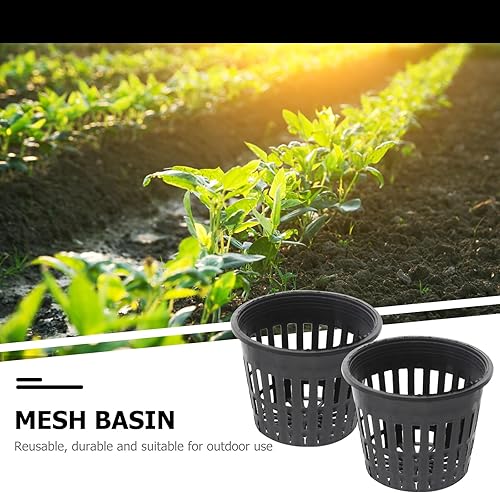 Miniatura 6 de NOLITOY Macetas de orquídeas para plantas de borde ancho, maceta hidropónica, macetas de red de 5 pulgadas para hidroponía, mini malla de plantación