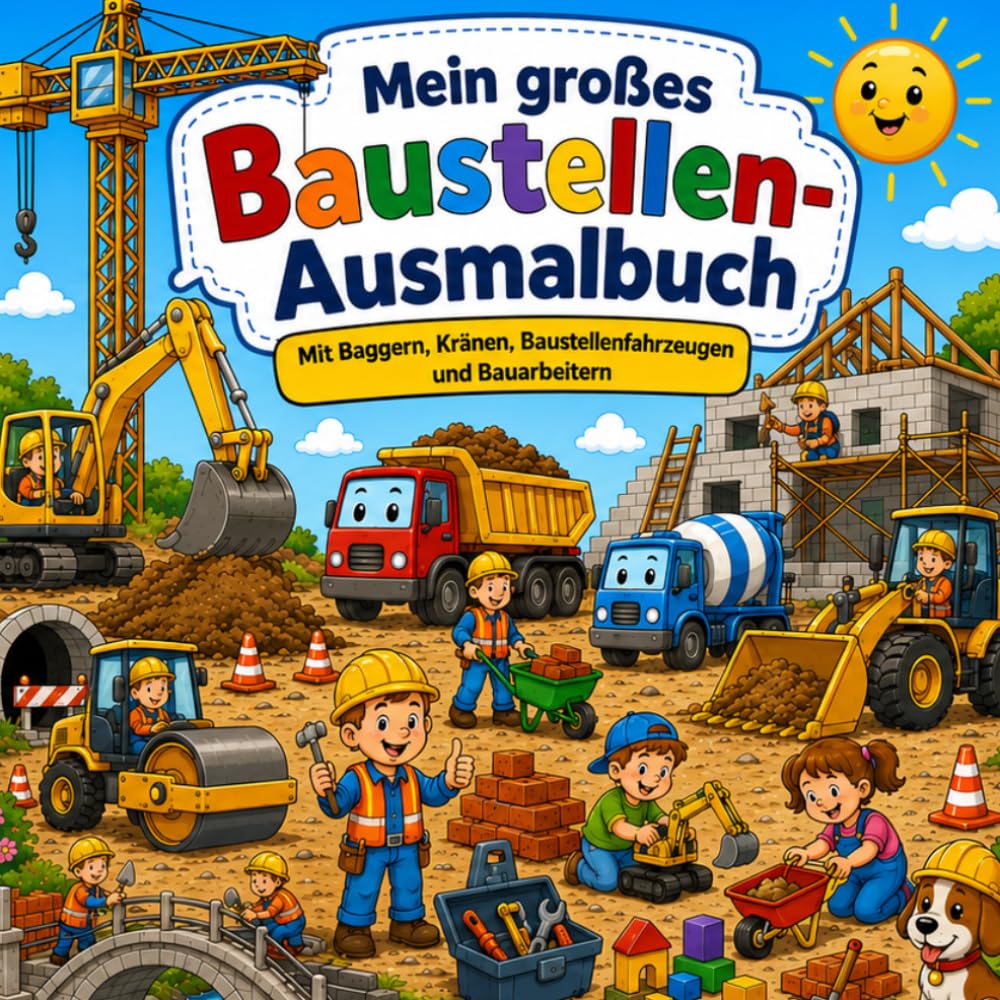 Mein großes Baustellen-Ausmalbuch