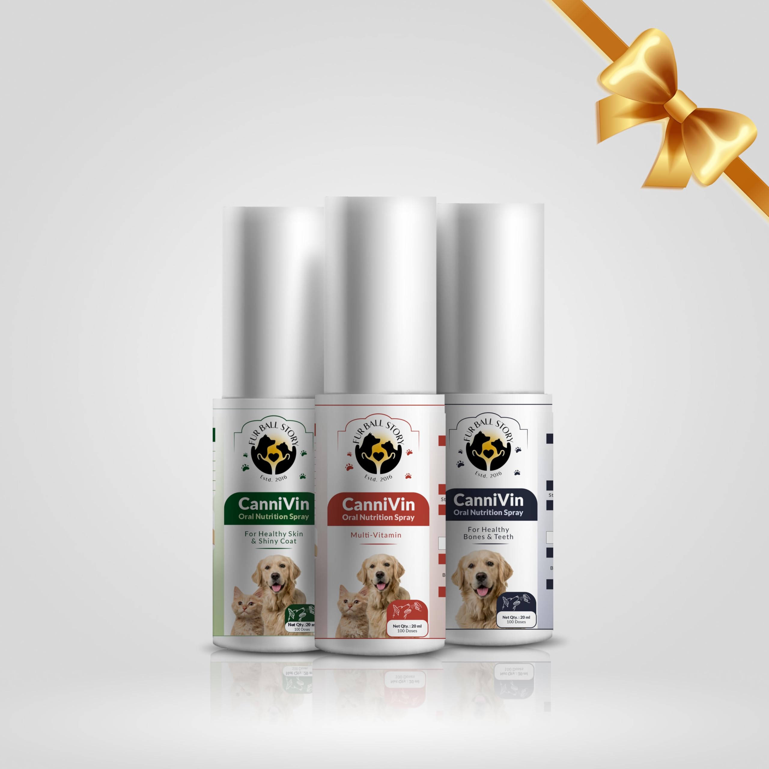 Fur Ball Story CanniVin Combo Pack | Healthy Skin & Shiny Coat 20ml + Multi-Vitamin 20ml + Healthy Bones & Teeth 20ml (B0CDCM6ZV1) Amazon Price History, Amazon Price Tracker